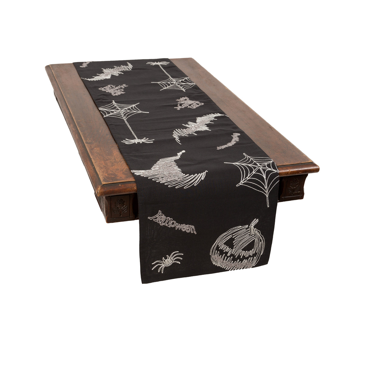 XD18802 Happy Halloween Table Runner 16x36 Black