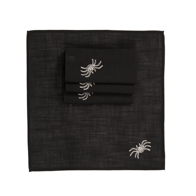 XD18802 Happy Halloween Napkins 20x20 Set of 4 Black