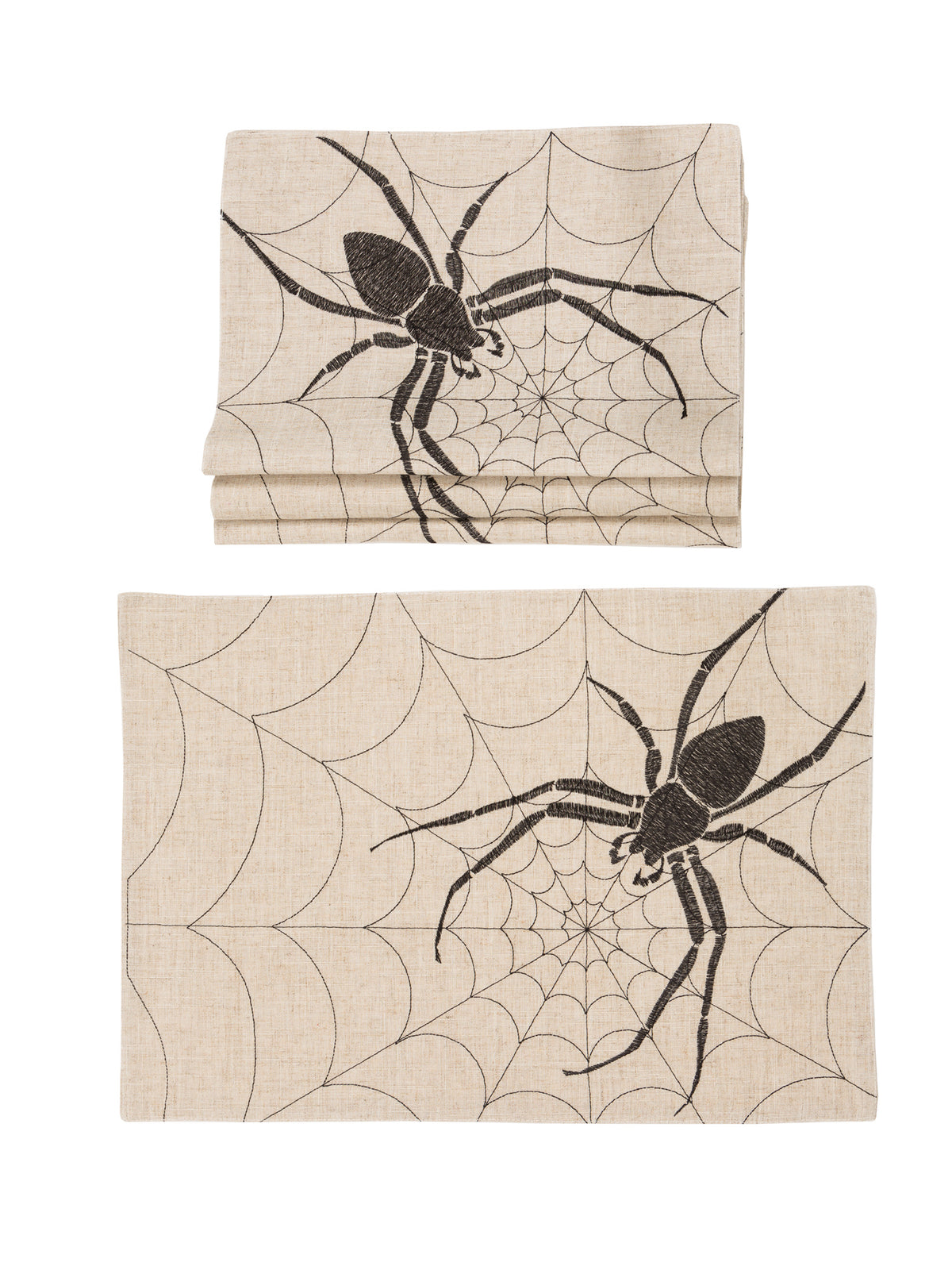 XD18803 Creepy Spider Double Layer Placemat 14x20 Set of 4 Natural