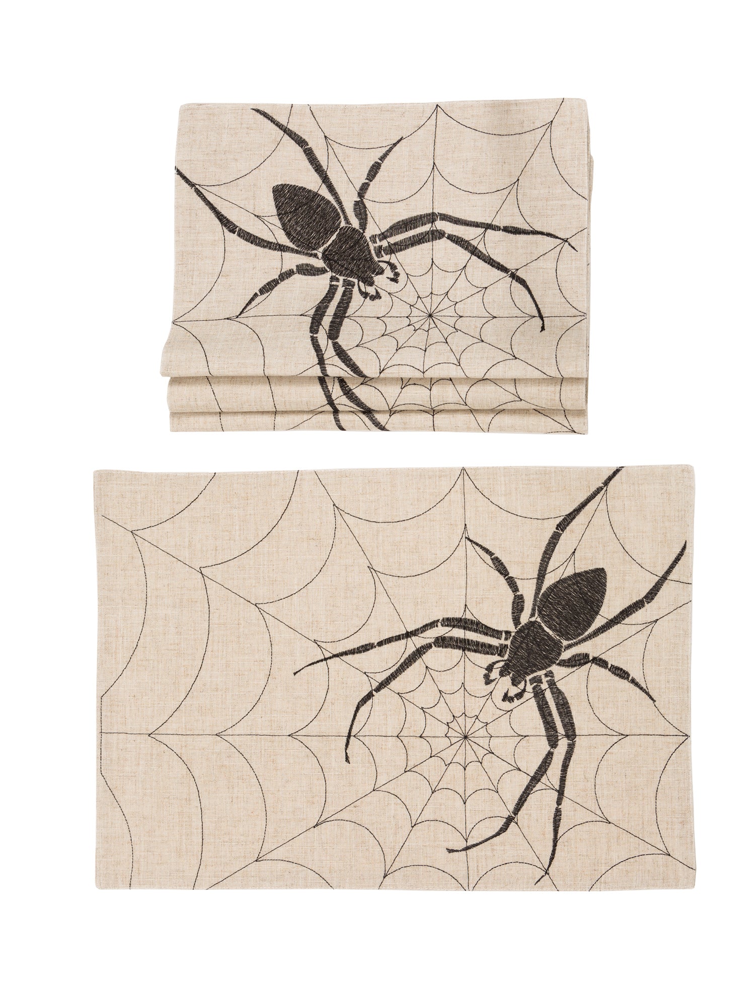 XD18803 Creepy Spider Double Layer Placemat 14x20 Set of 4 Natural