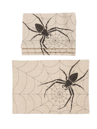 XD18803 Creepy Spider Double Layer Placemat 14x20 Set of 4 Natural