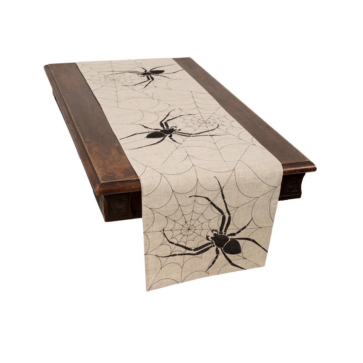 XD18803 Creepy Spider Table Runner 16x36 Natural