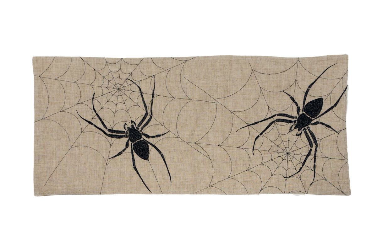 XD18803 Creepy Spider Table Runner 16x36 Natural