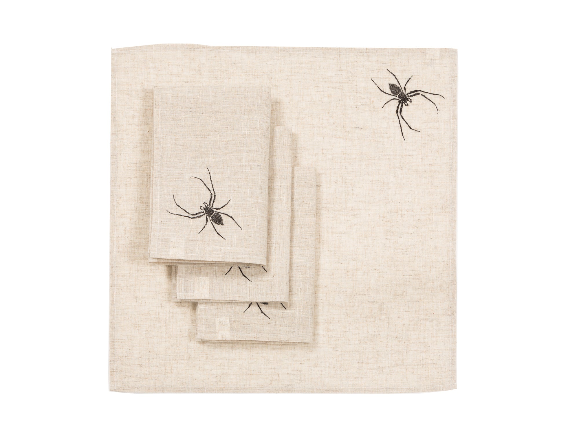 XD18803 Halloween Creepy Spiders 20''x20'' Napkins, Set of 4