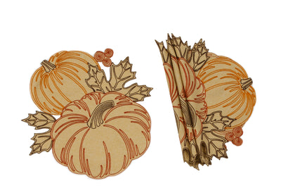 XD18804 Pumpkin Harvest Cutwork Embroidered Round Placemat Set of 4 16