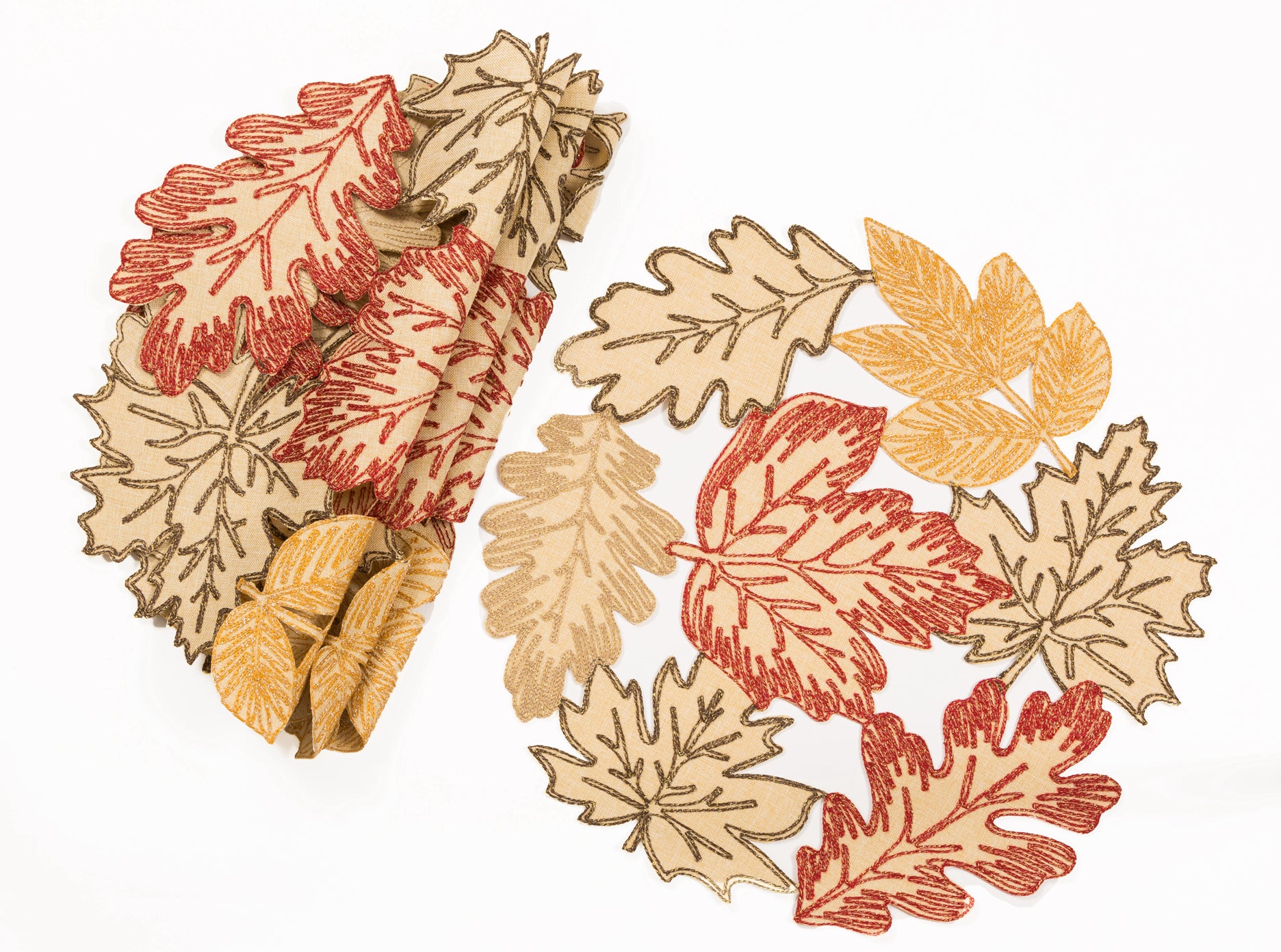 XD18805 Autumn Leaves 16'' Placemats, Set of 4