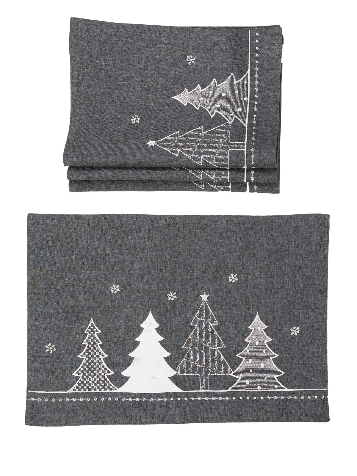 XD18902 Double Layer Placemats Set of 4 14x20 Dark Gray