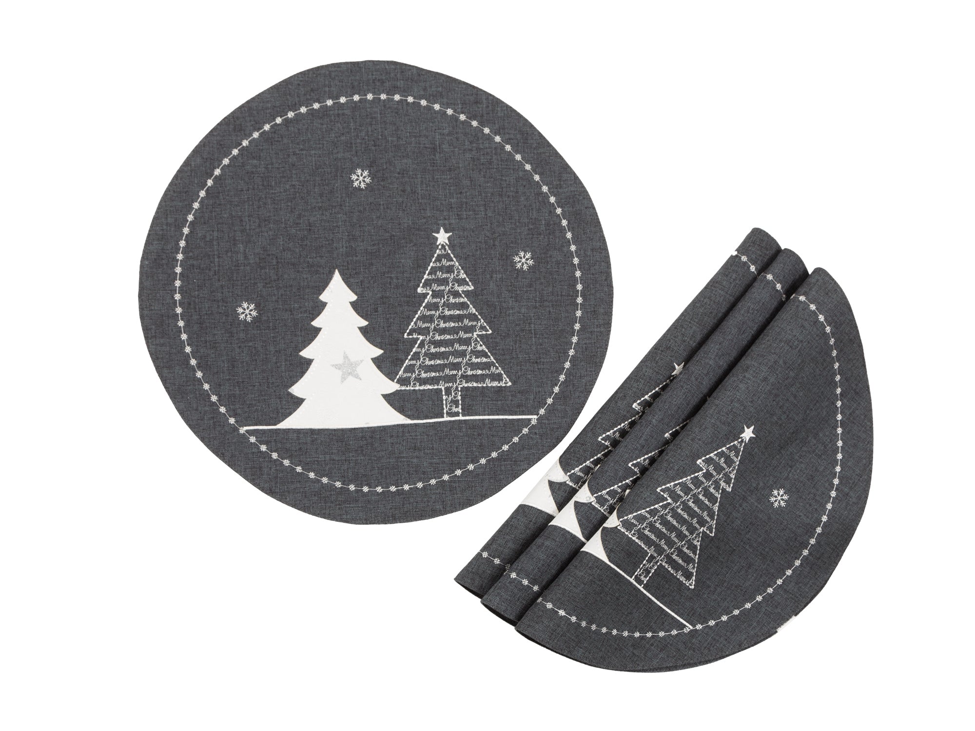 XD18902 Lovely Christmas Tree 16'' Placemats, Set of 4