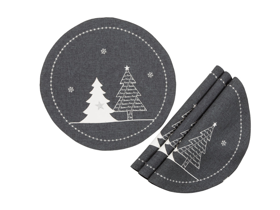 XD18902 Lovely Christmas Tree 16'' Placemats, Set of 4