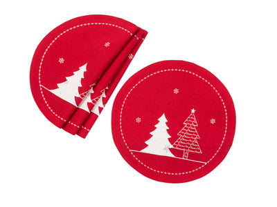 XD18902 Lovely Christmas Tree 16'' Placemats, Set of 4