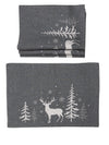 XD18905 Deer In Snowing Forest 14''x20'' Placemats, Set of 4