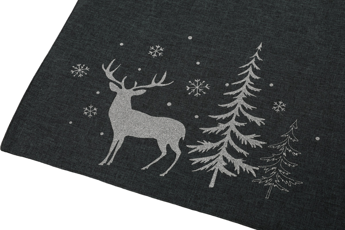 XD18905 Double Layer Round Placemats Set of 4 16 Inch Dark Gray