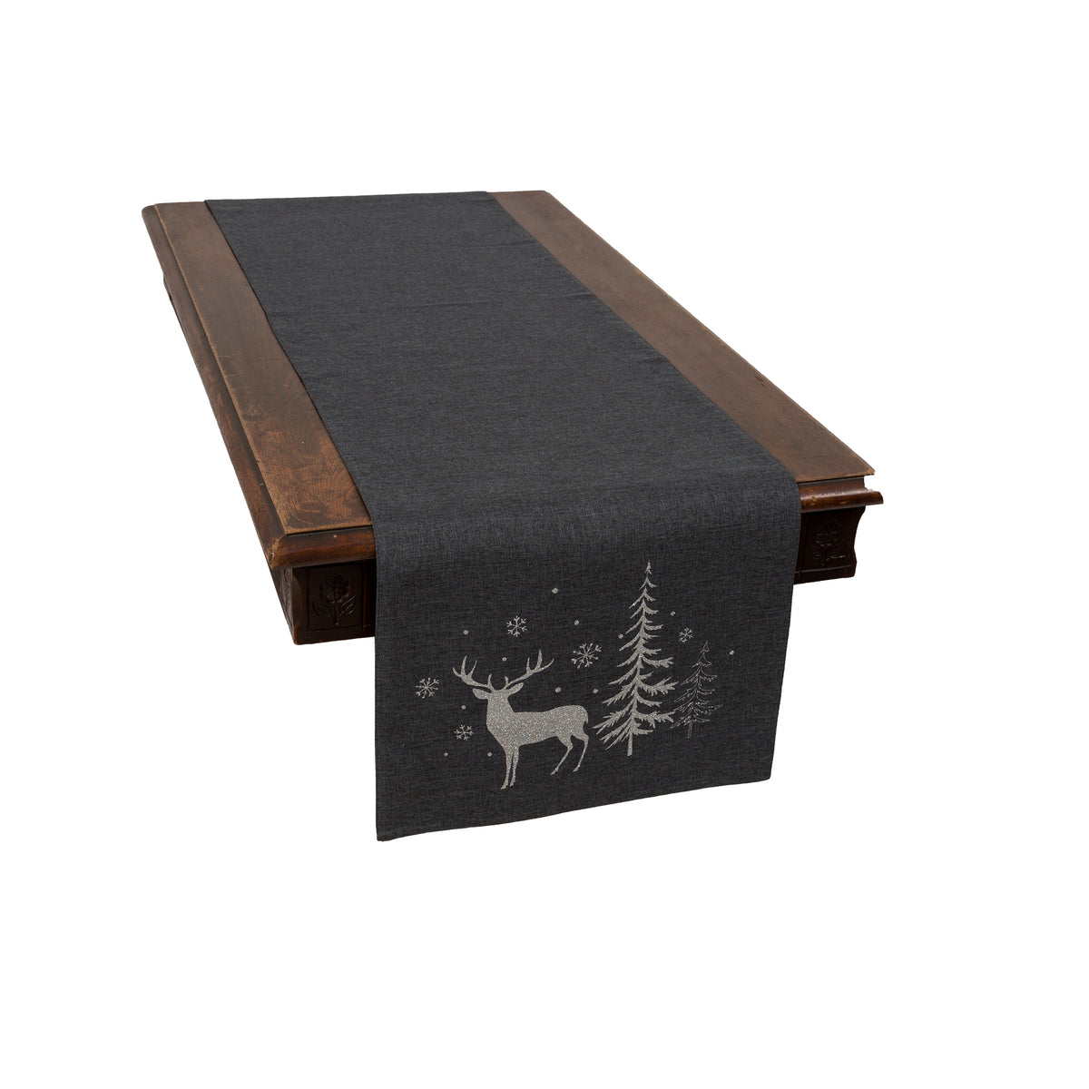 XD18905 Double Layer Round Placemats Set of 4 16 Inch Dark Gray