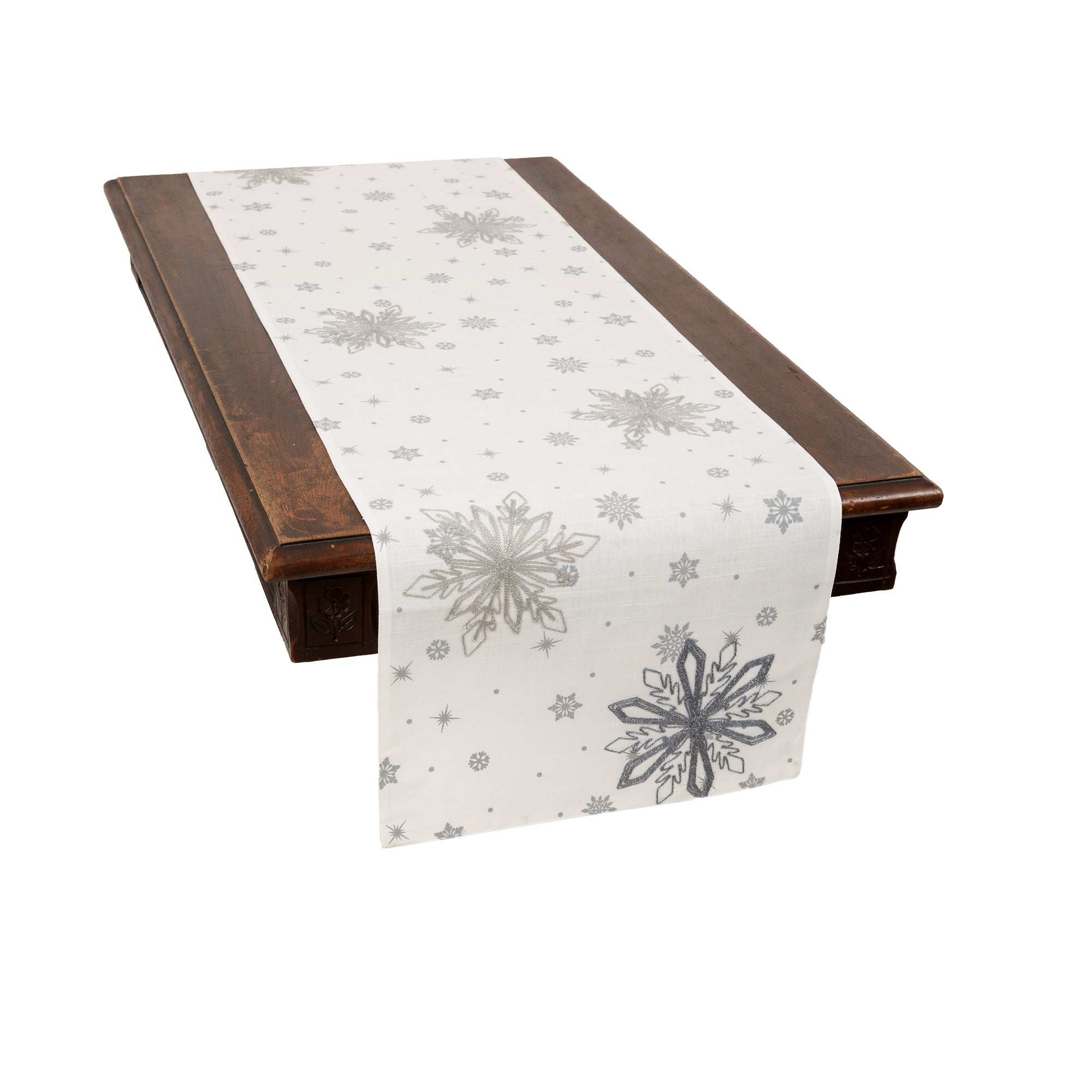 XD18907 Crystal Snowflakes 16''x70'' Table Runner