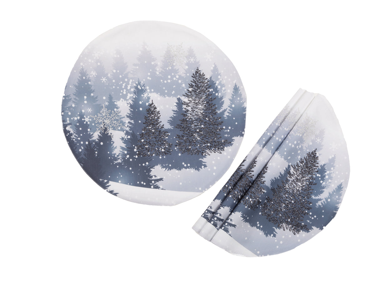 XD18910 Double Layer Round Placemats Set of 4 16in White