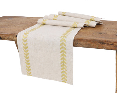 XD19203- Cute Leaves Crewel Embroidered Table Runner