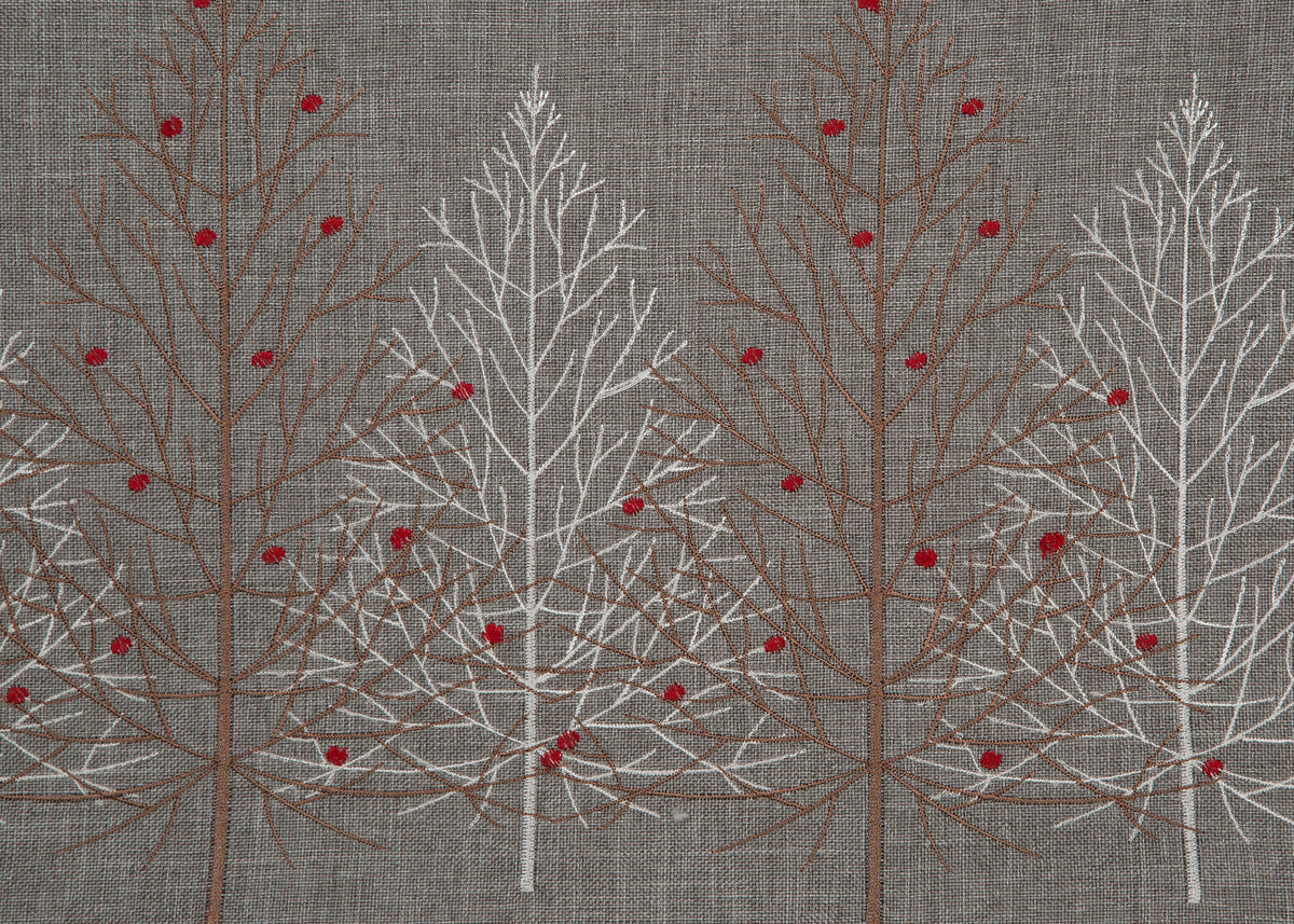 XD19803 Festive Trees Christmas Pillow 12x20 Off White