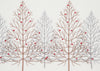 Festive Trees Embroidered Christmas Pillow, 12"x20", White