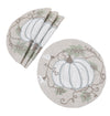 XD19806-Harvest Pumpkins And Vines Crewel Embroidered Fall Placemats 16-Inch Round, Set of 4