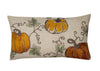 Rustic Pumpkin Crewel Embroidered Fall Pillow, 14"x14"