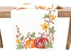 XD19809-Happy Fall Pumpkins Crewel Embroidered Table Runner 16 by 36-Inch, Cream