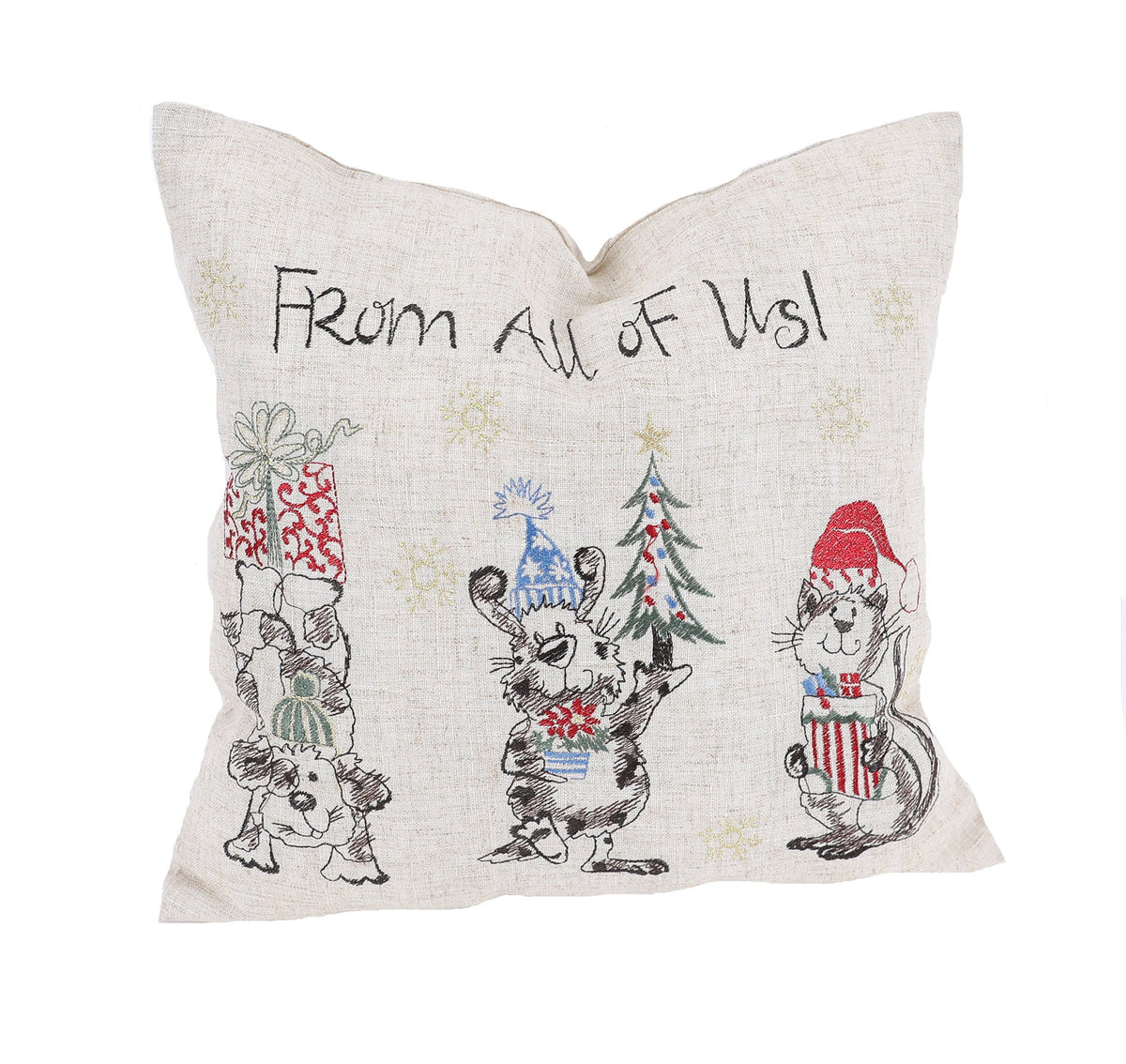 XD19813 From All of Us Christmas Pillow 14x14 Linen