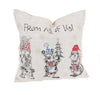 XD19813-Animal's Fun Holiday Party Embroidered Pillow 14 by 14-Inch