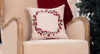 Holly Berry Branch Crewel Embroidered Christmas Pillow14"x14"