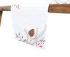 XD19819-Pinecone And Berry Embroidered Christmas Table Runner 16 by 36-Inch