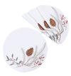 XD19819-Pinecone And Berry Embroidered Christmas Placemats 16-Inch Round, Set of 4