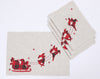 XD19881-Applique Tartan Santa Sleigh With Reindeers Christmas Placemats 14 by 20-Inch, Set of 4
