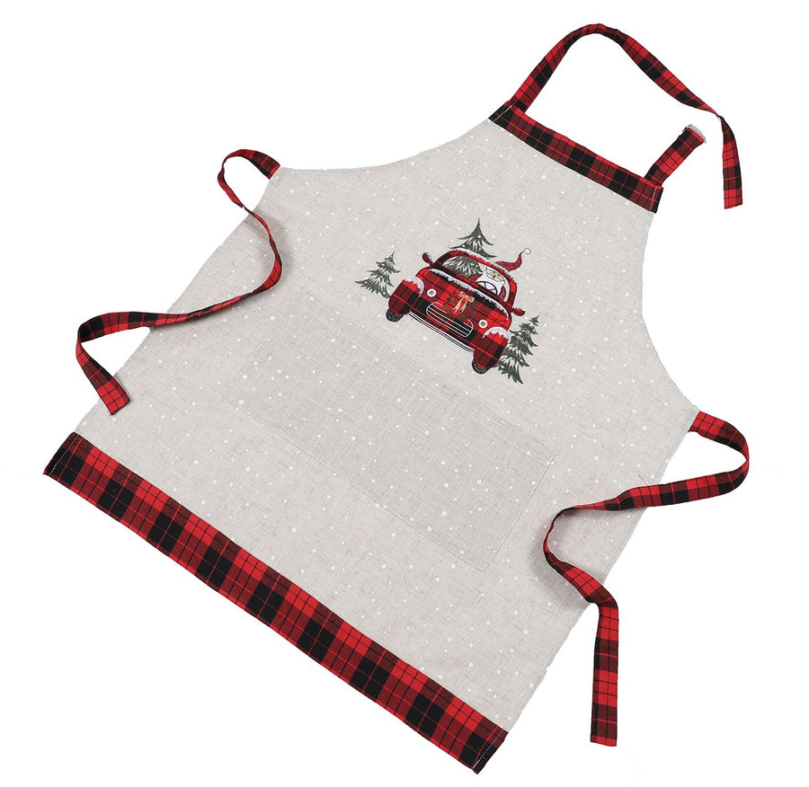 XD19884-Santa Claus Riding On Car Christmas Apron Adults Size 30 by 26-Inch
