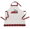 XD19886-Vintage Tartan Truck With Christmas Tree Apron Adults Size 30 by 26-Inch