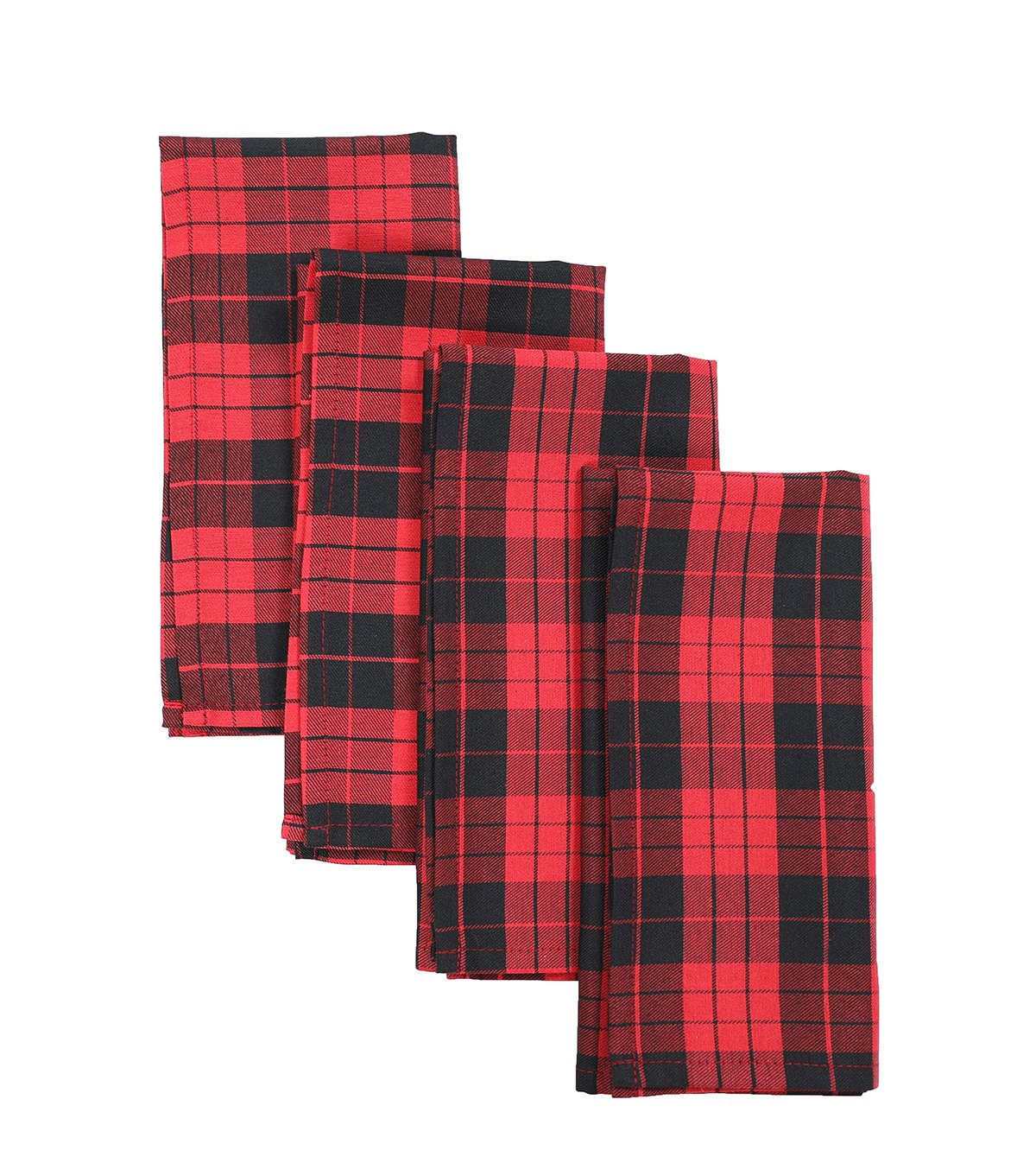 XD19888 Classic Red Tartan Plaid Napkins Set of 4 20x20 Polyester