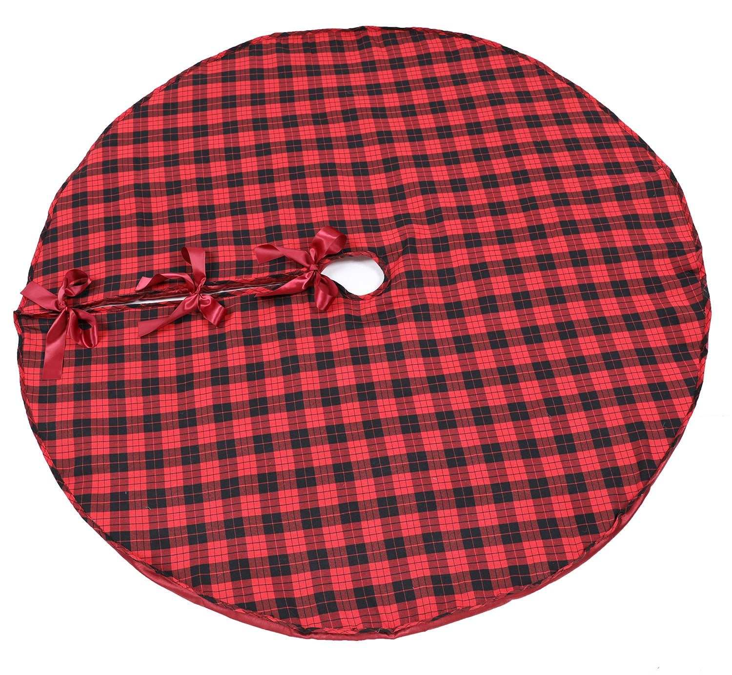 XD19888-Holiday Plaid Tree Skirt 56 Inch Round