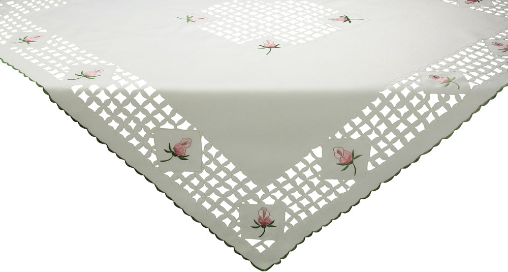 Xia Home Fashions Rose Cutwork Embroidered Doilies Set of 4 12 Round