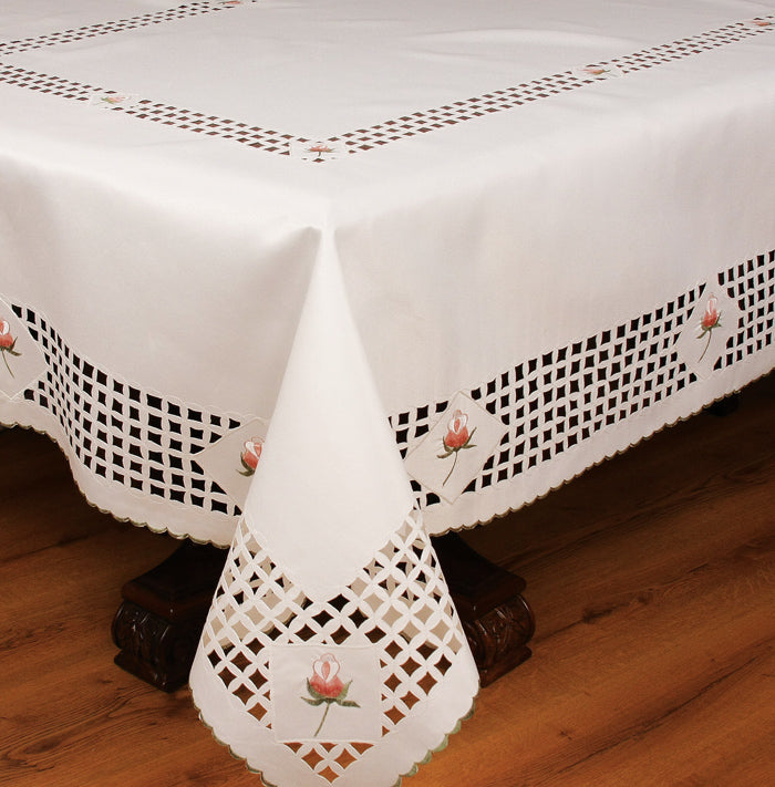 Xia Home Fashions Rose Cutwork Embroidered Doilies Set of 4 12 Round