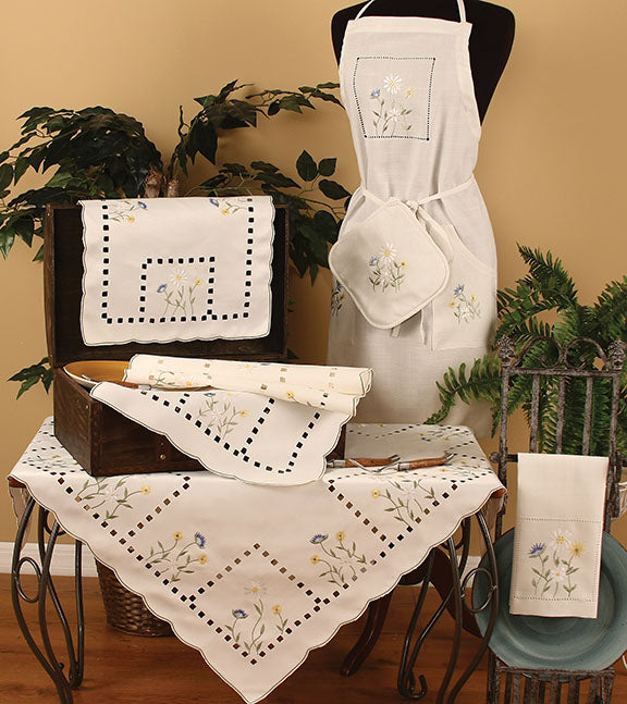 Xia Home Fashions Spring Field Embroidered Cutwork Table Runner 16x36