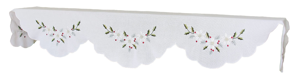XD68036 Country Poinsettia Mantel Scarf