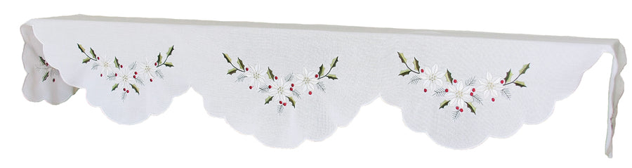 XD68036 Country Poinsettia Mantel Scarf