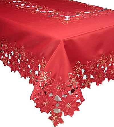 XD795022 Festive Poinsettia Tablecloth