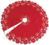 XD795022 Festive Poinsettia Tree Skirt, 48''Round