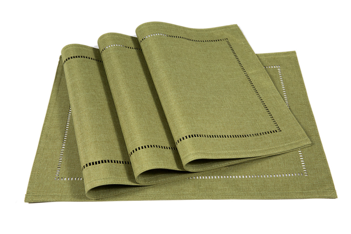 XD915918  Melrose Hemstitch Placemat, 14"x20", Set of 4