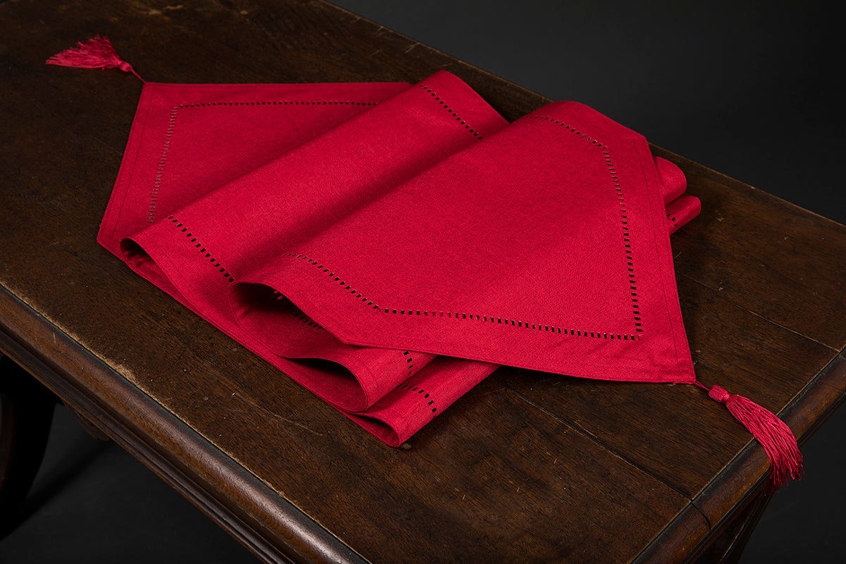 XD915918-Melrose Poliviscose Table Runner Hemstitch Solid 16x72 Gold