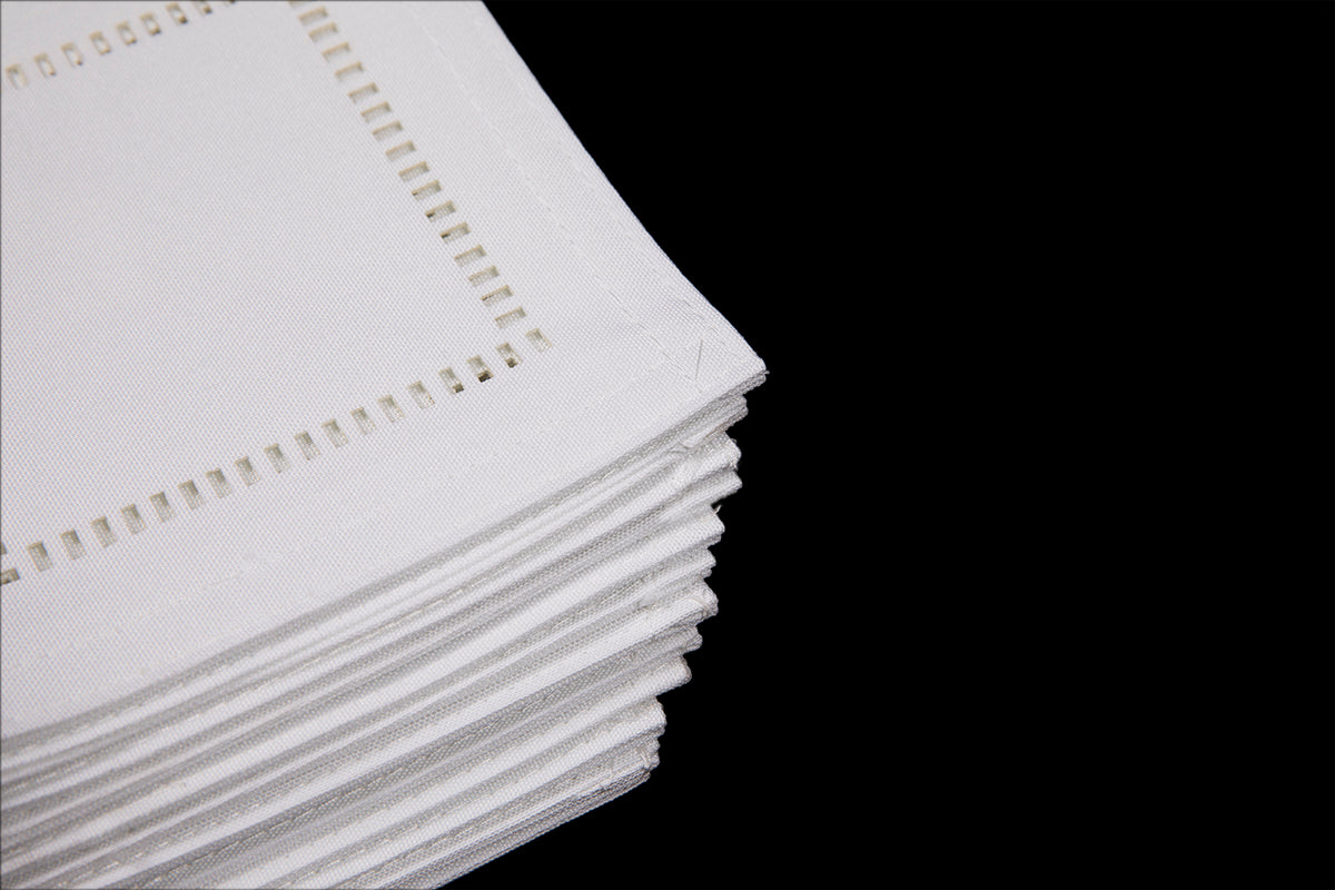 XD915918-Melrose Poliviscose Coasters Hemstitch Solid Set of 12 6x6 Spring Green