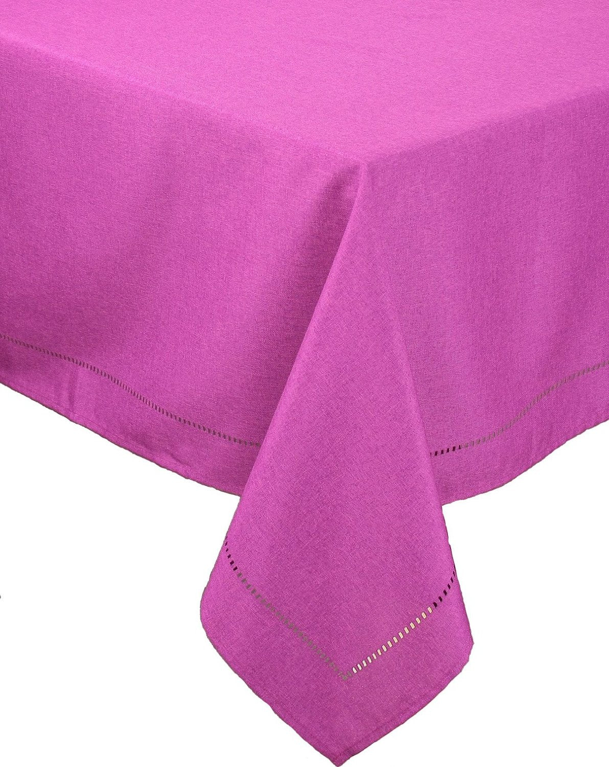 XD915918-Melrose Poliviscose Tablecloth Hemstitch Solid 60x84 Venetian Red