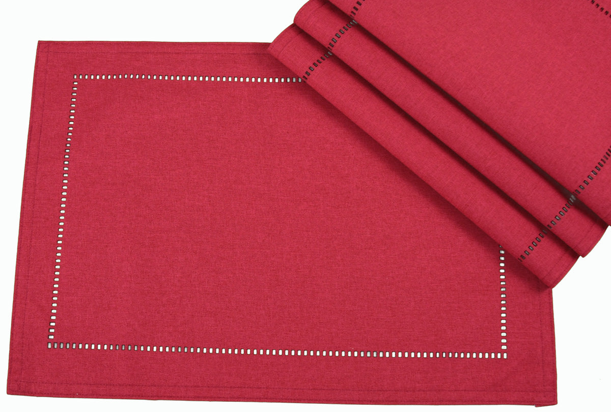 XD915918  Melrose Hemstitch Placemat, 14"x20", Set of 4