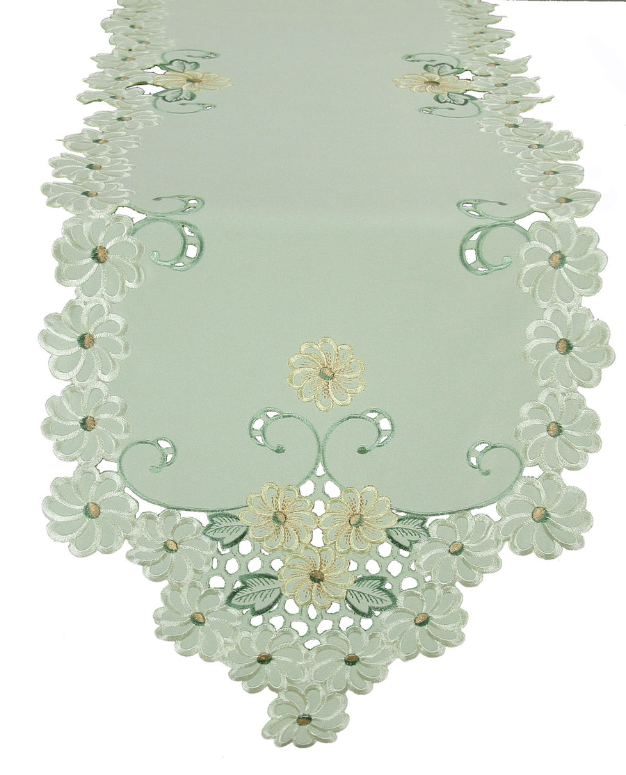 XD93250 Emerald Daisy Table Runner