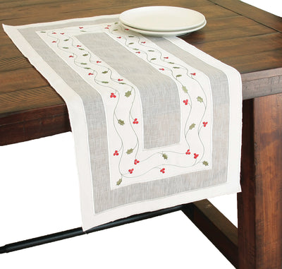 XD93253 Classic Holly Table Runner