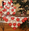 XD99022 Candy Cane Poinsettia Table Topper, 36''x36''